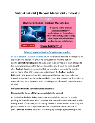 updated darknet market list